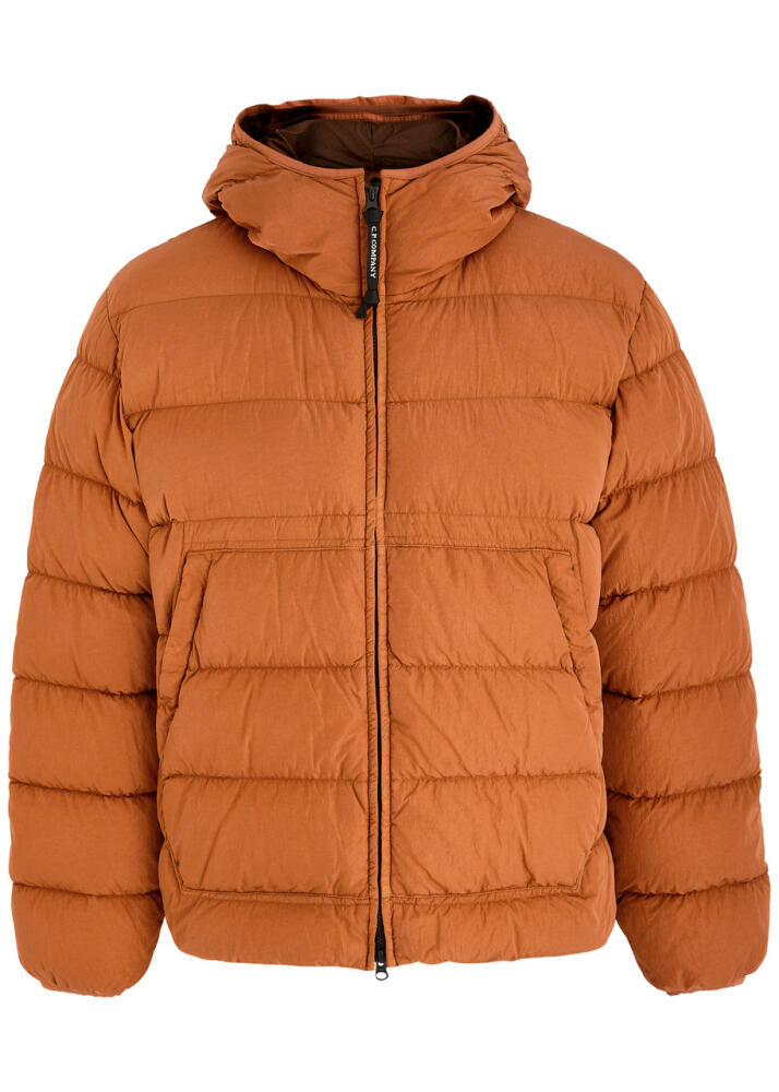 C.P. Company Hooded Quilted Shell Jacket - Brown Cover