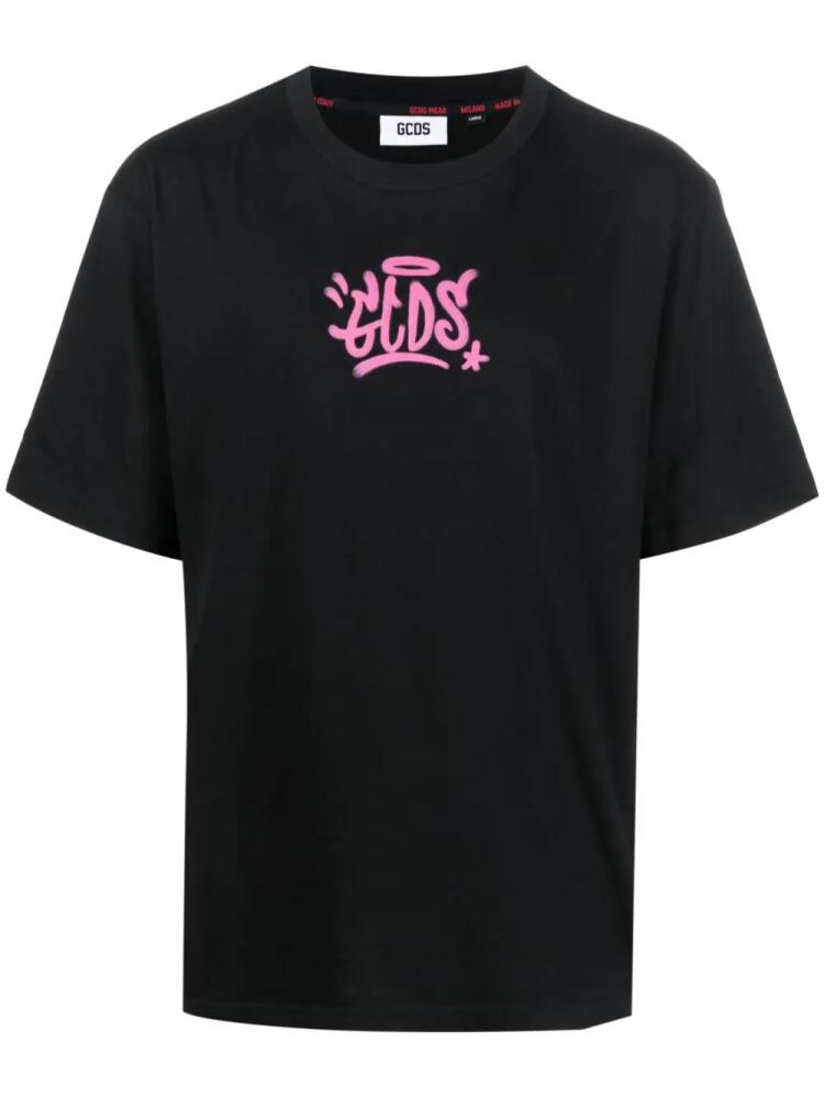 GCDS graffiti-print cotton T-shirt - Black Cover