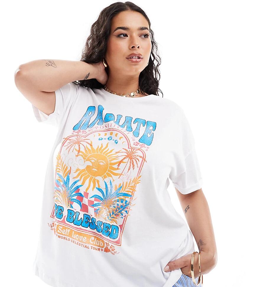 Noisy May Curve t-shirt with radiate print in white Cover