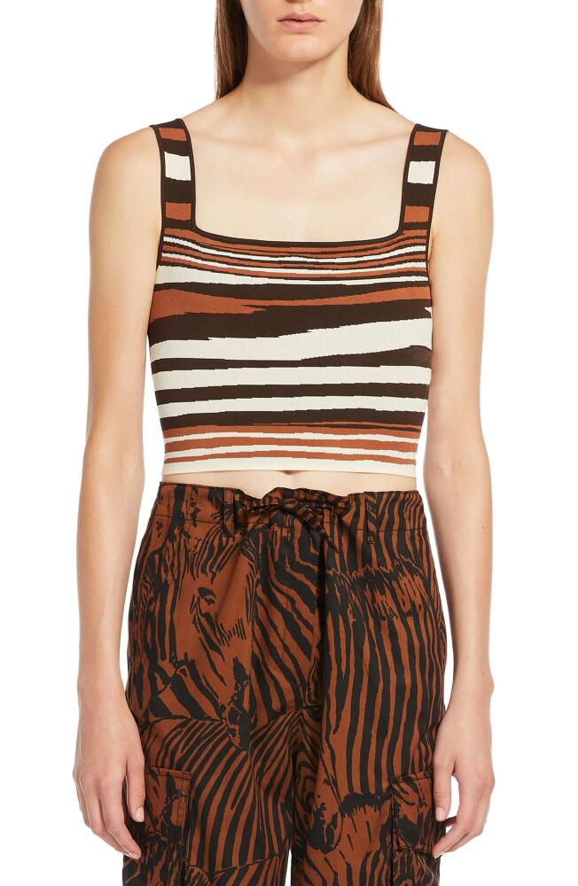 Weekend Max Mara Tresa Crop Sweater Tank in Brown/white/black Cover