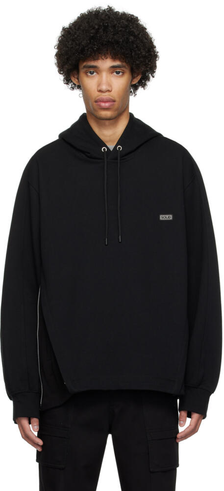 Solid Homme Black Expansion Panel Hoodie Cover