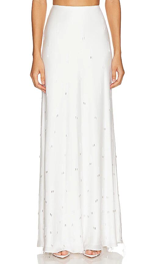 SIMKHAI Kade Embellished Maxi Skirt in White Cover