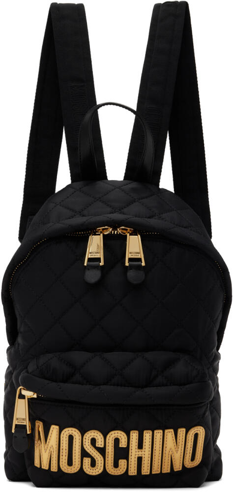 Moschino Black Quilted Backpack Cover