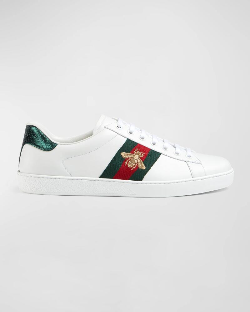 Gucci Men's New Ace Embroidered Low-Top Sneakers Cover