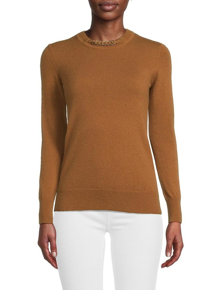 Bruno Magli Women's Cashmere Ribbed Sweater - Tan Cover