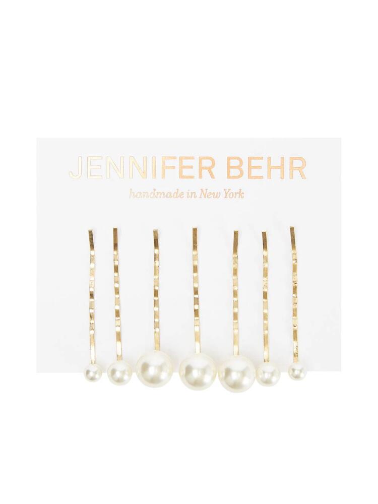 Jennifer Behr set of 7 Perla hairclips - White Cover