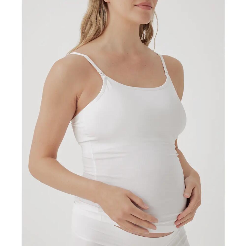 Pact Organic Maternity Nursing Camisole in White Cover