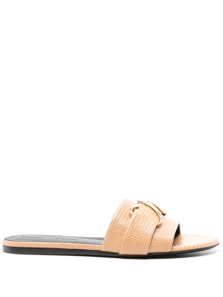 Proenza Schouler monogram leather slides - Neutrals Cover