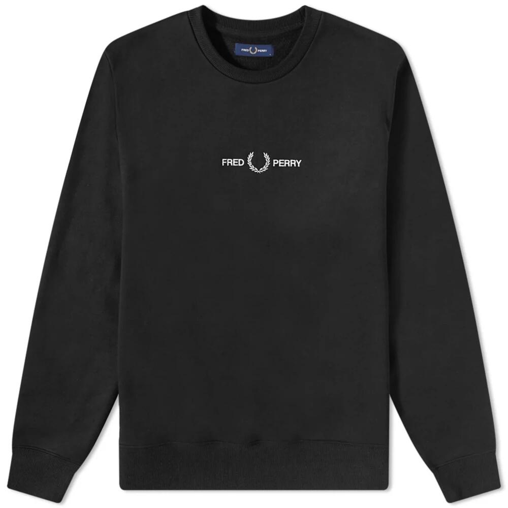 Fred Perry Men's Embroidered Sweat in Black Cover