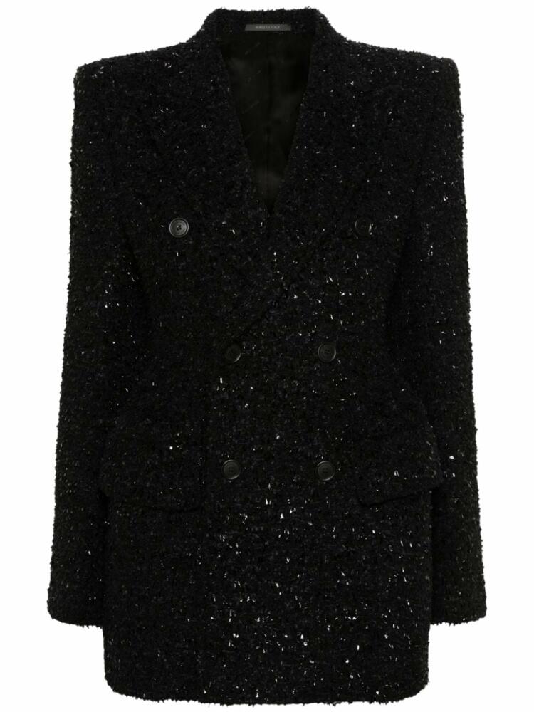 Balenciaga double-breasted bouclé blazer - Black Cover