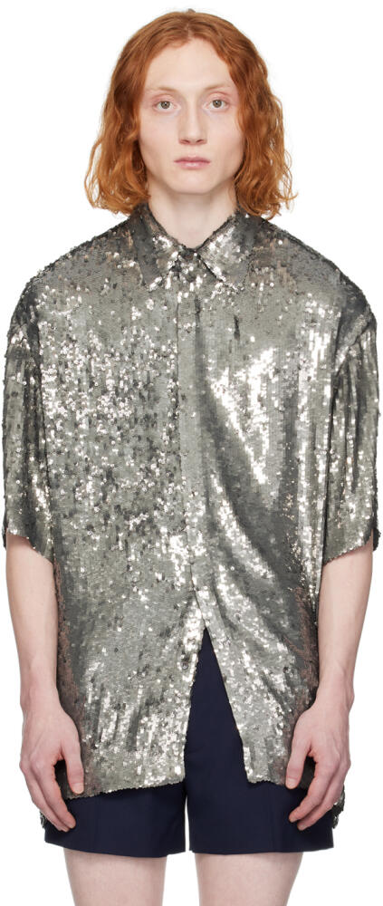 Dries Van Noten Silver Loose Shirt Cover