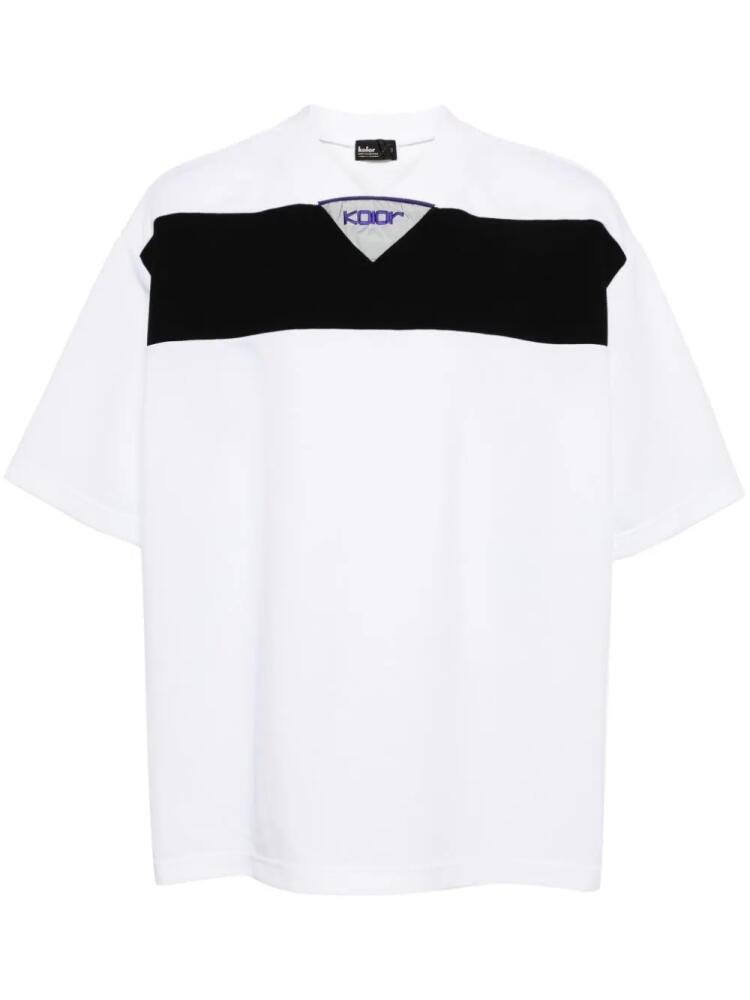 Kolor stripe-detail jersey T-shirt - White Cover