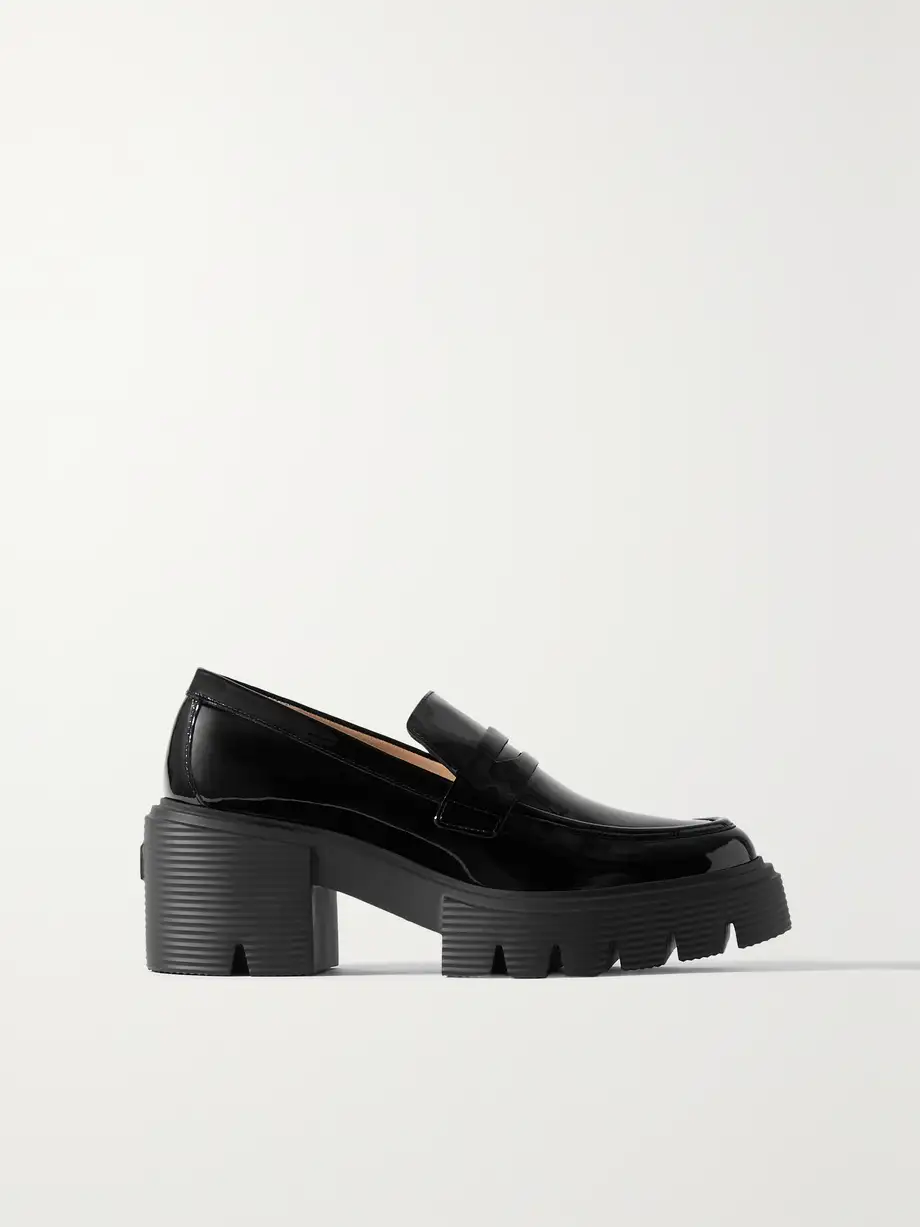 Stuart Weitzman - Soho Patent-leather Platform Loafers - Black Cover