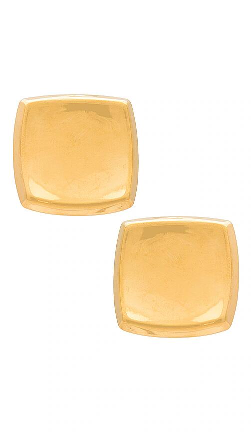 Amber Sceats Square Earrings in Metallic Gold Cover