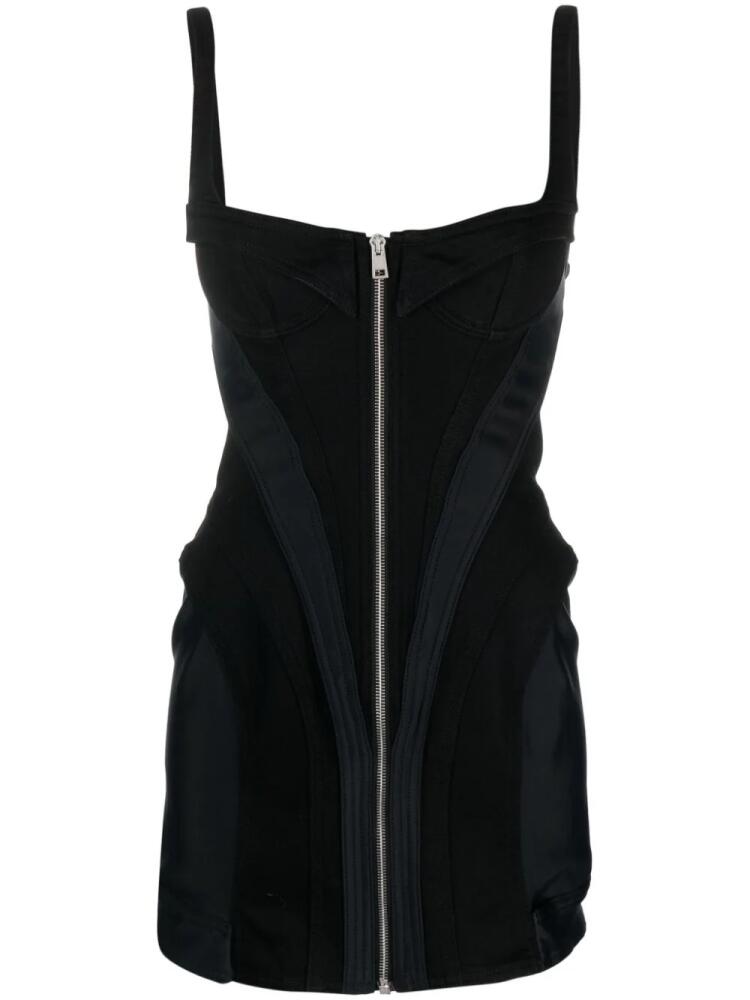 Mugler panelled zip-front minidress - Black Cover