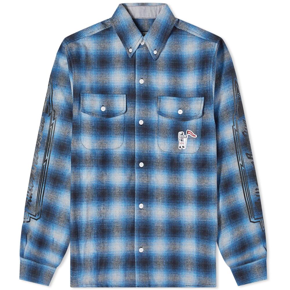 Billionaire Boys Club Men's Long Sleeve Check Shirt in Blue Cover