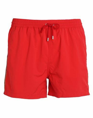 Paul Smith Men Short Plain With Stripe Man Swim trunks Red Recycled polyamide Cover