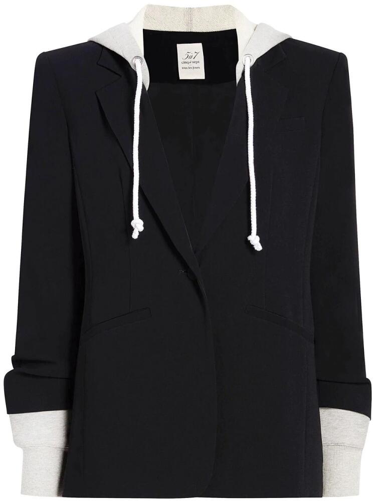 Cinq A Sept hooded single-breasted blazer - Black Cover