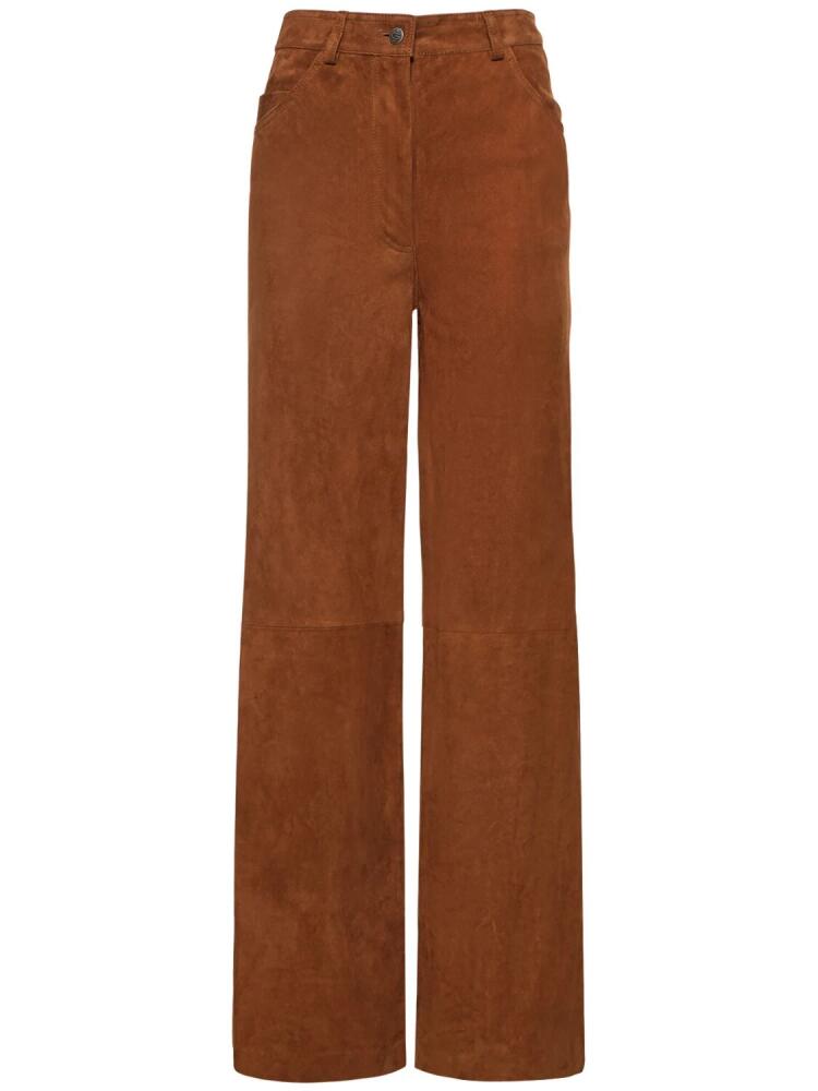 GIUSEPPE DI MORABITO Suede Leather Pants Cover