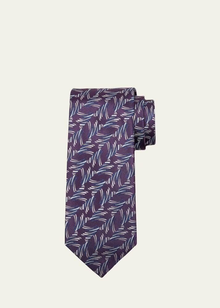 Charvet Men's Grass Line Woven Silk Tie Cover