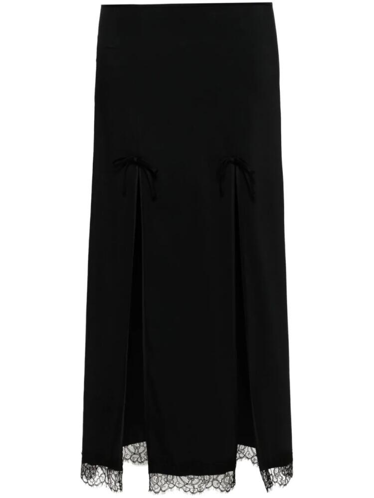 MOSCHINO JEANS lace-embellished slit midi skirt - Black Cover