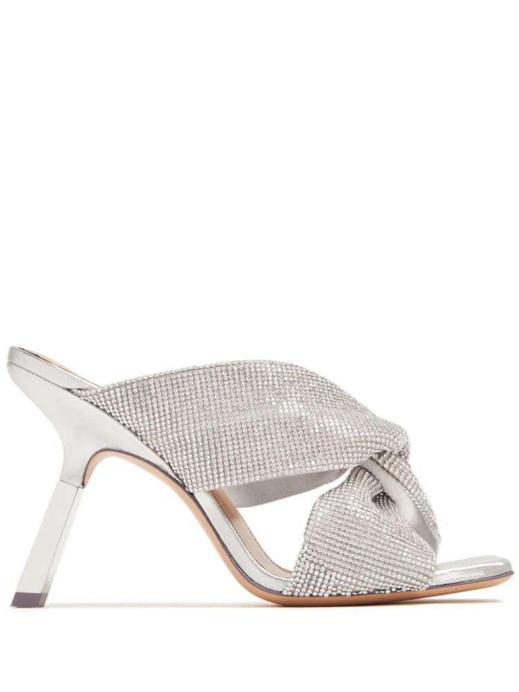 Sebastian Milano Paris 95mm crystal-embellished mules - Silver Cover