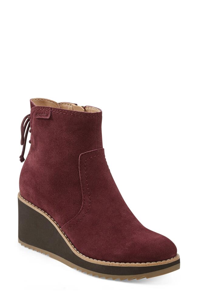 Earth Calia Wedge Bootie in Dark Red Cover