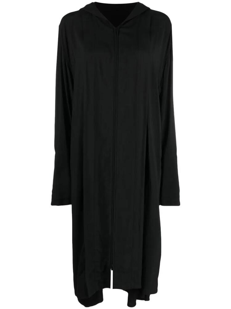 Yohji Yamamoto asymmetric hooded coat - Black Cover