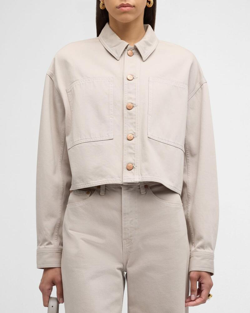 Ulla Johnson The Bobbi Cropped Cotton Denim Jacket Cover