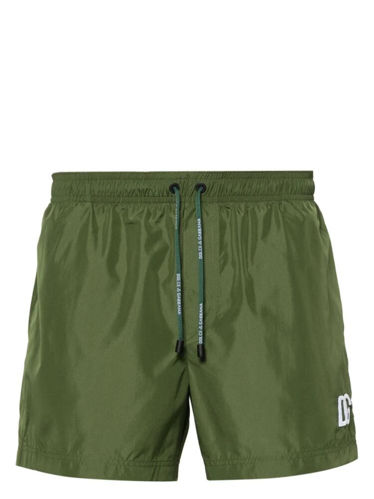 Dolce & Gabbana logo-embroidered swim shorts - Green Cover