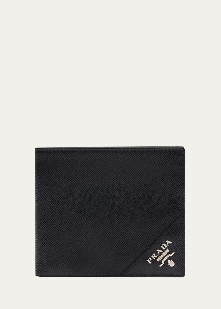 Prada Men's Saffiano Leather Bi-Fold Wallet Cover