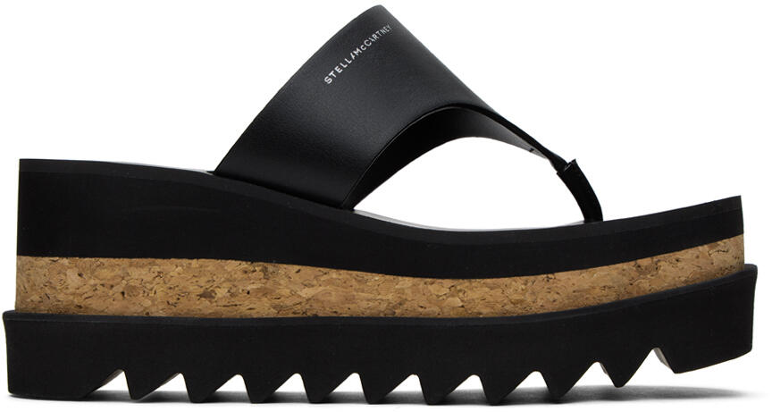 Stella McCartney Black Sneak-Elyse Platform Thong Sandals Cover