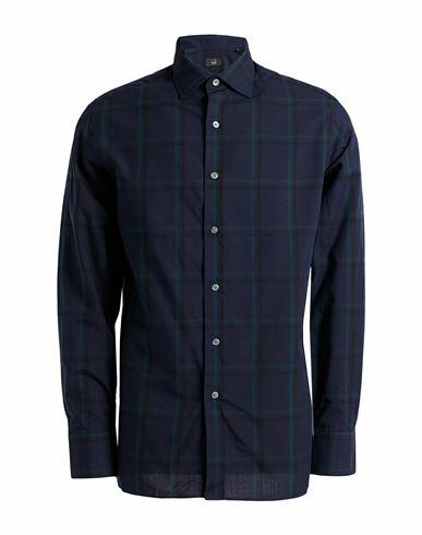 Dunhill Man Shirt Midnight blue Cotton, Tencel Cover