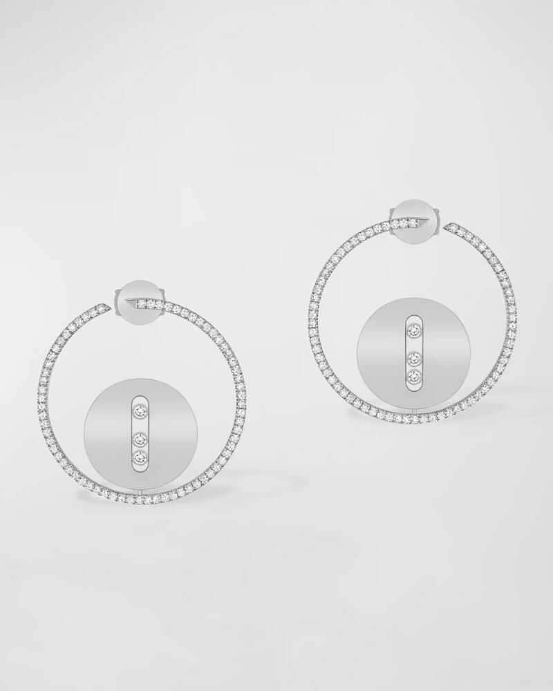 Messika Lucky Move 18K White Gold Bo Medaille Round Earrings Cover