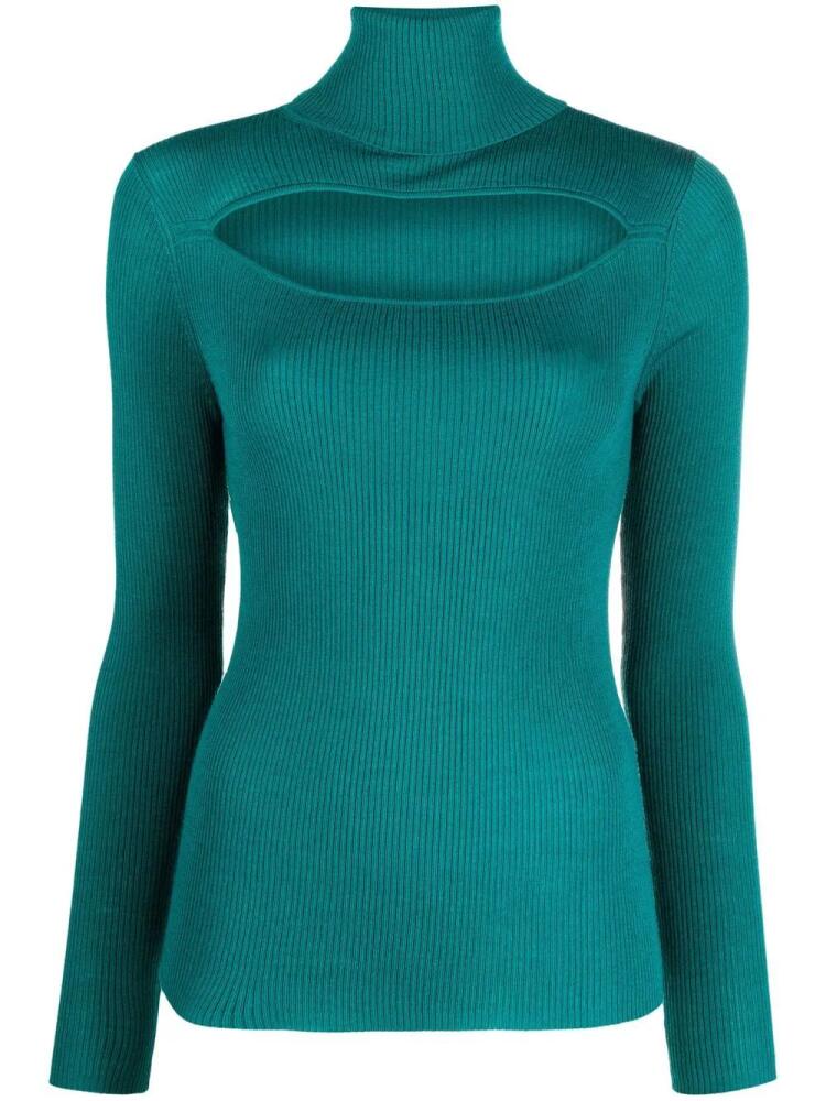 P.A.R.O.S.H. cut-out roll-neck jumper - Green Cover