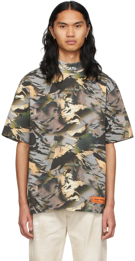 Heron Preston Multicolor Camo Style Turtleneck T-Shirt Cover