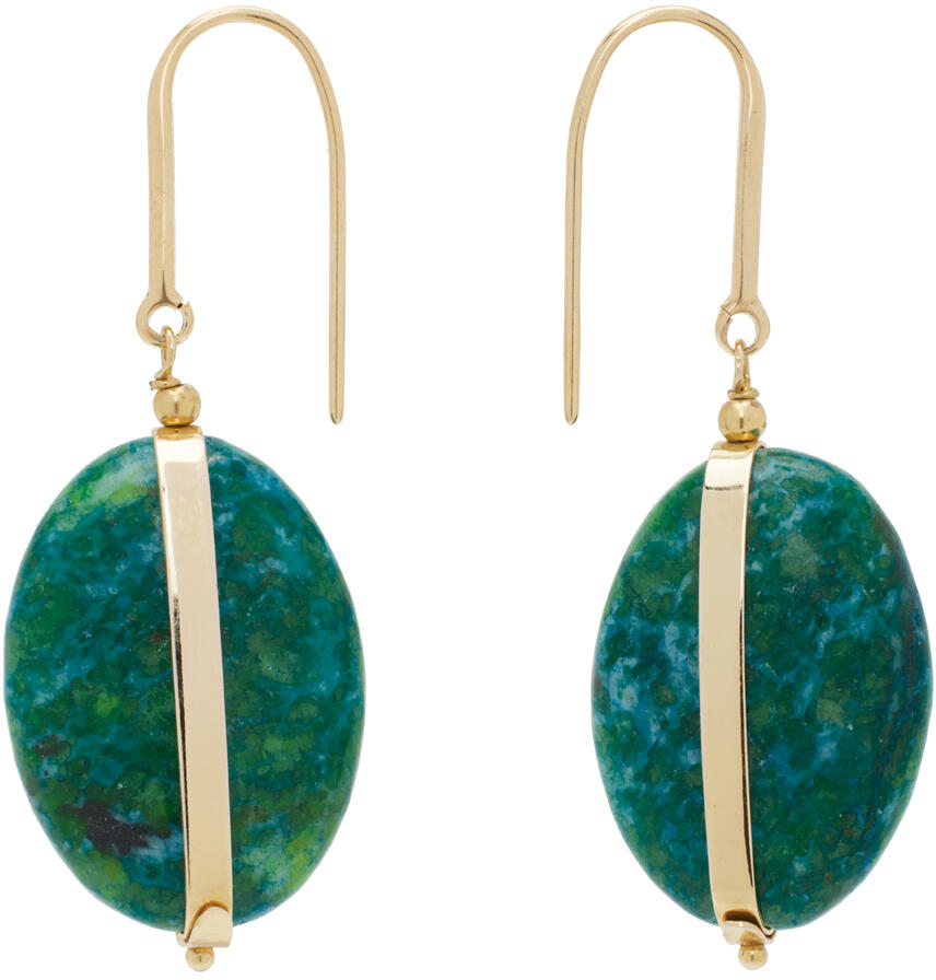 Isabel Marant Gold & Green Stones Earrings Cover