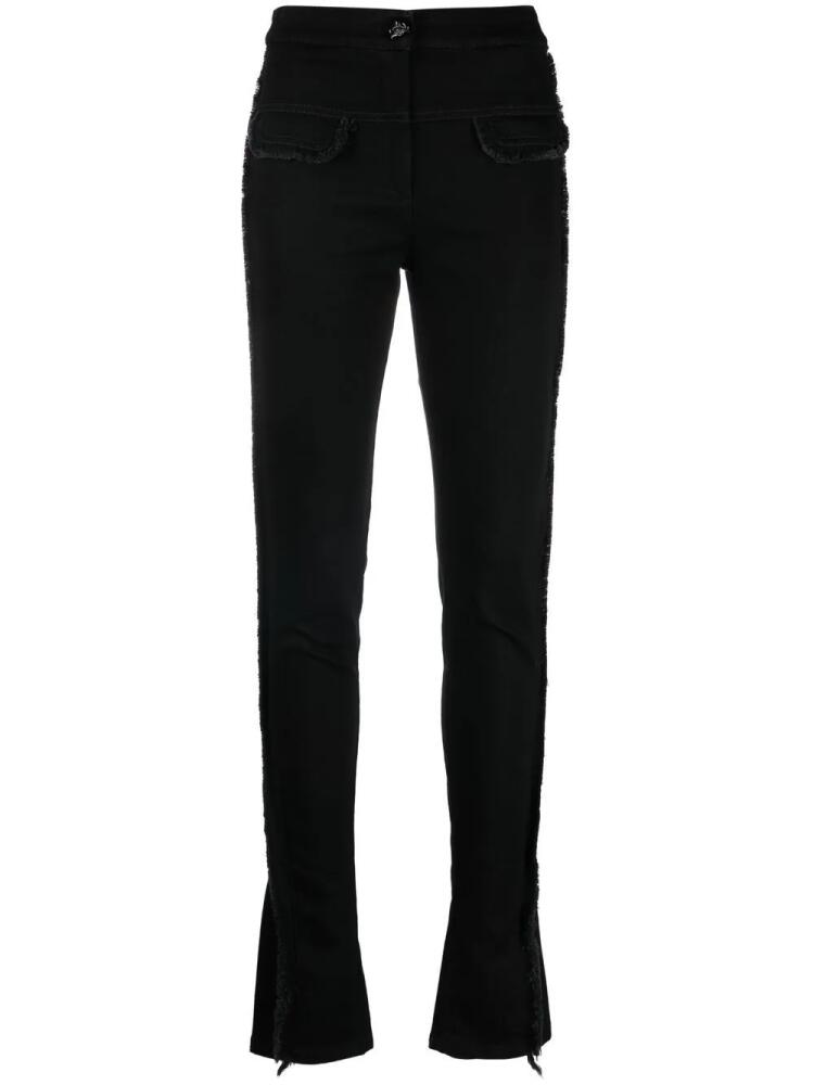 Genny faux-pockets frayed skinny trousers - Black Cover