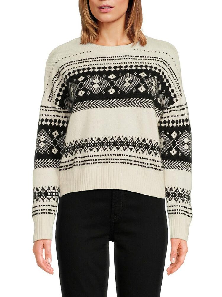 Design 365 Women's Fairisle Cashmere Sweater - Ivory Multi Cover