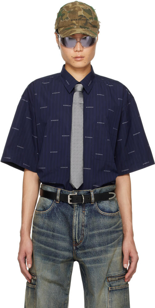 Givenchy Navy Striped Shirt Cover