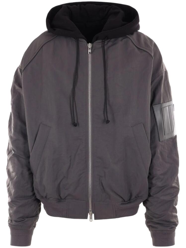 Juun.J layered hooded bomber jacket - Grey Cover