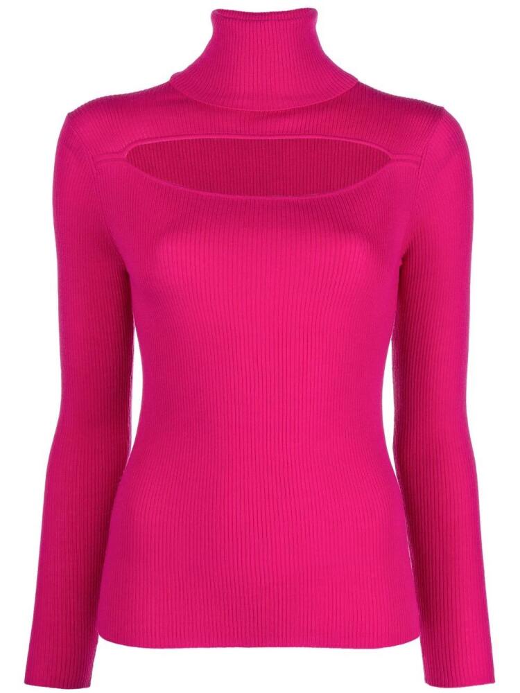 P.A.R.O.S.H. cut-out roll-neck jumper - Pink Cover