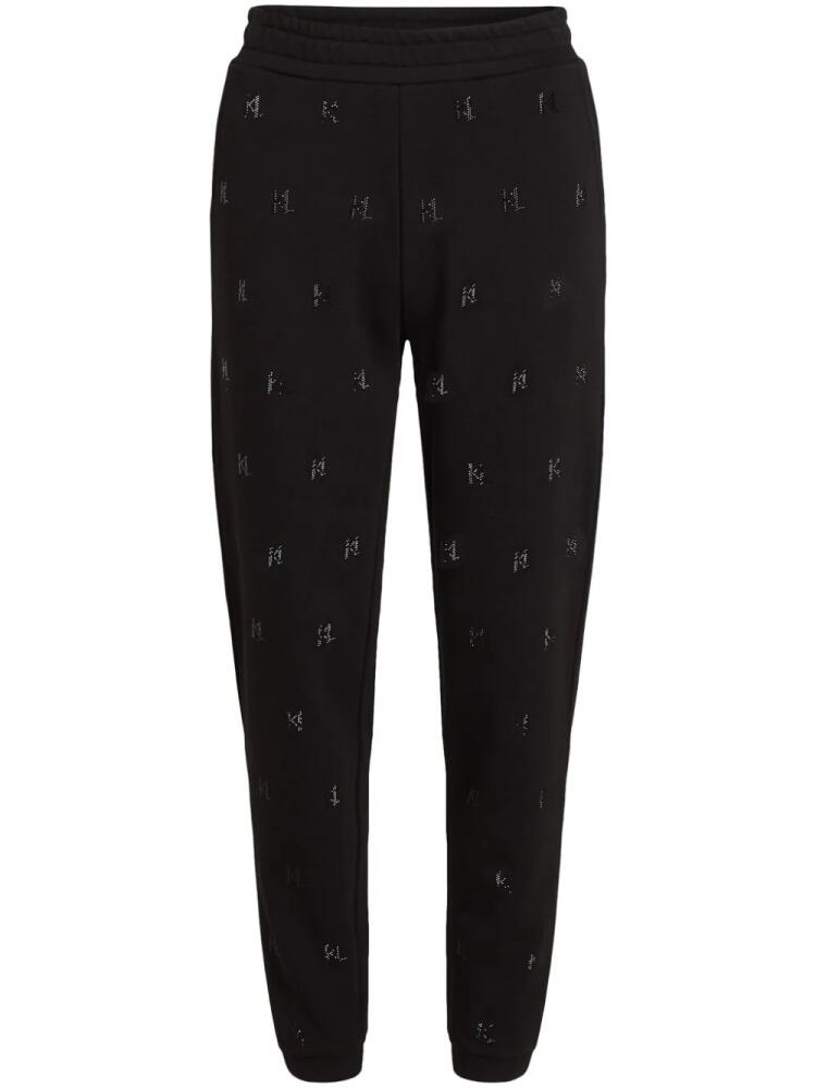 Karl Lagerfeld rhinestone-embellished track pants - Black Cover