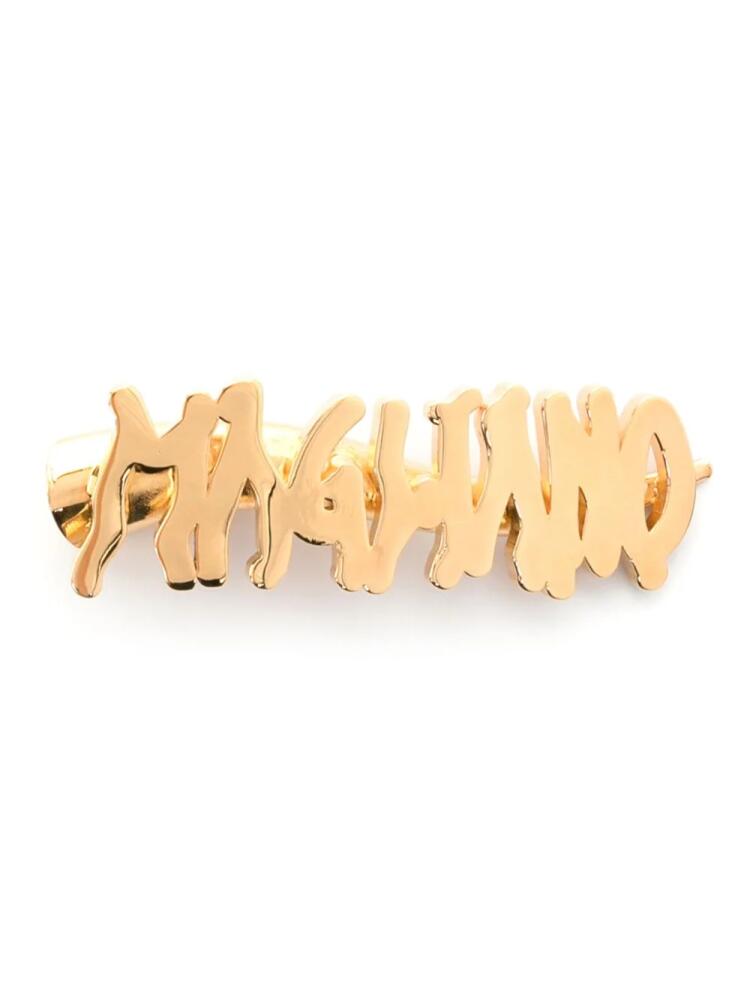 Magliano logo-lettering gold-plated hair clip Cover