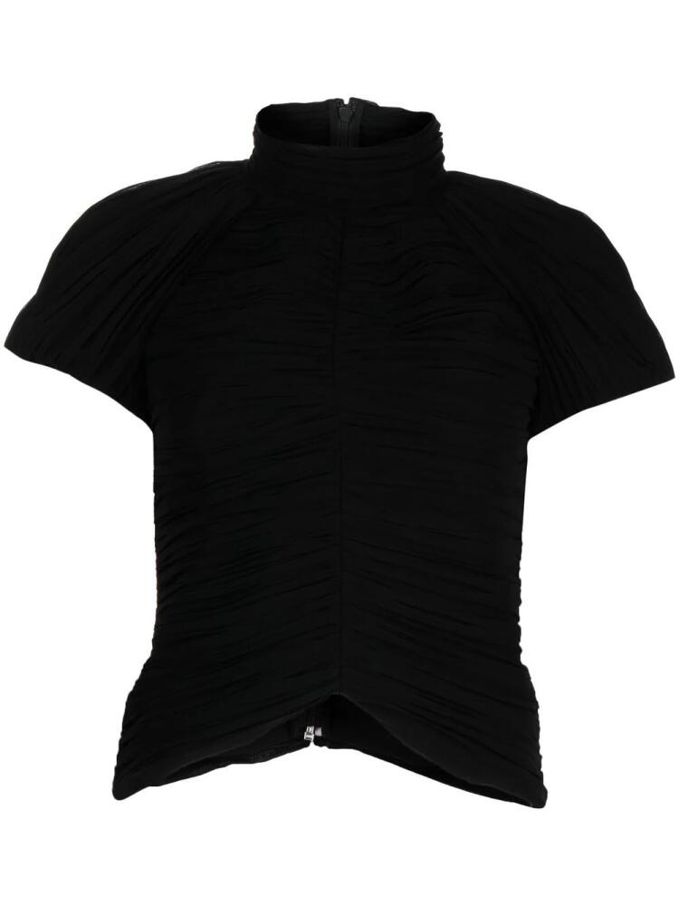 Rochas ruched short-sleeve top - Black Cover