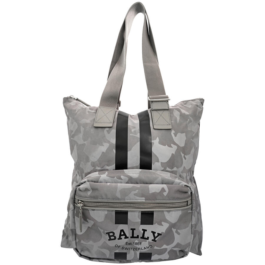 Bally Mens Fallie Nylon Tote In Light Gray Cover