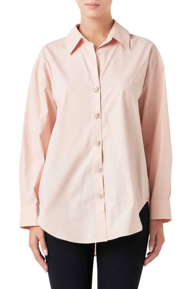 Endless Rose Embellished Oversize Cotton Shirt in Dusty Pink Cover