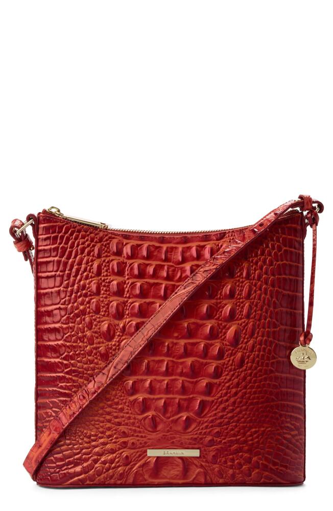 Brahmin Katie Croc Embossed Leather Crossbody Bag in Radiant Red Cover