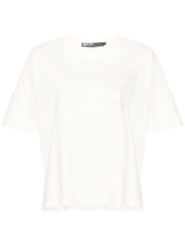 Bimba y Lola embroidered-logo cotton T-shirt - Neutrals Cover