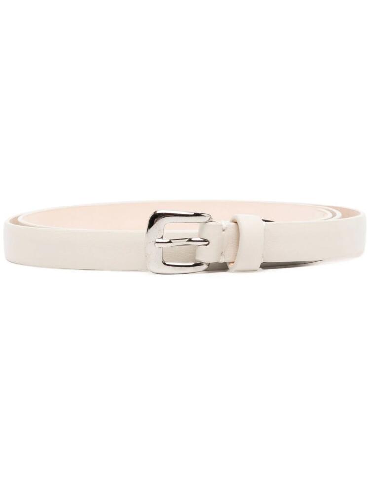 Maison Margiela 15mm polished-buckle belt - White Cover